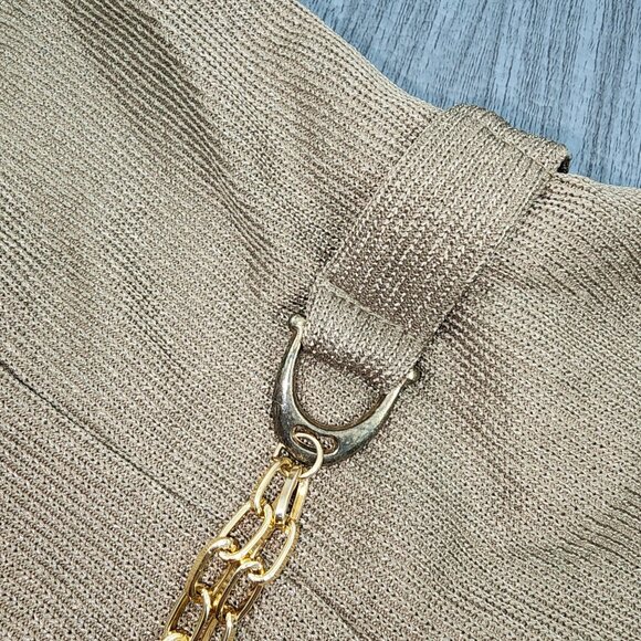 Women's Vintage R&M Richards by Karen Kwong Petite 8P Olive Green Dress Belted - Picture 7 of 7